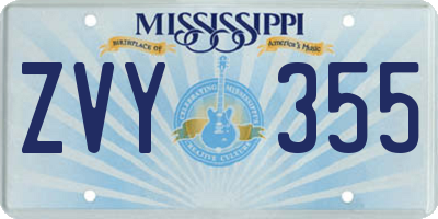 MS license plate ZVY355
