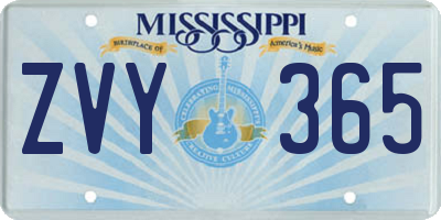 MS license plate ZVY365