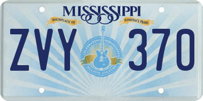 MS license plate ZVY370