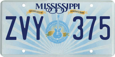 MS license plate ZVY375