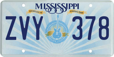 MS license plate ZVY378