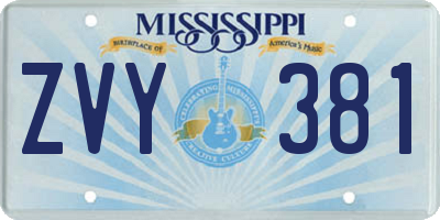 MS license plate ZVY381