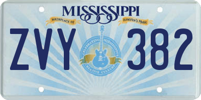 MS license plate ZVY382