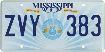 MS license plate ZVY383