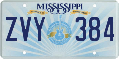 MS license plate ZVY384