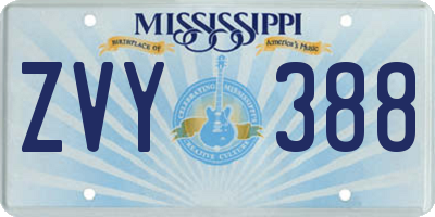 MS license plate ZVY388