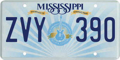 MS license plate ZVY390