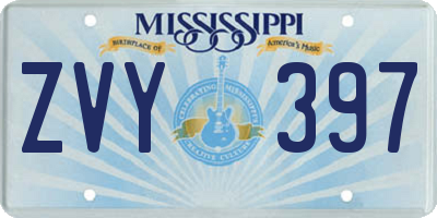 MS license plate ZVY397