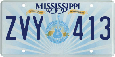 MS license plate ZVY413
