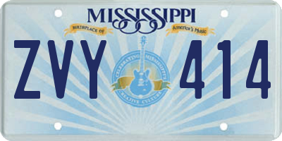 MS license plate ZVY414