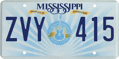 MS license plate ZVY415