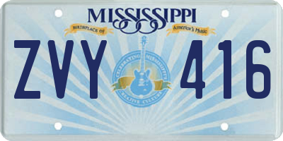 MS license plate ZVY416