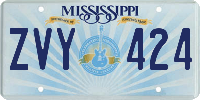 MS license plate ZVY424