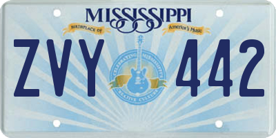 MS license plate ZVY442
