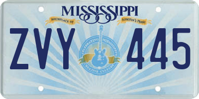 MS license plate ZVY445