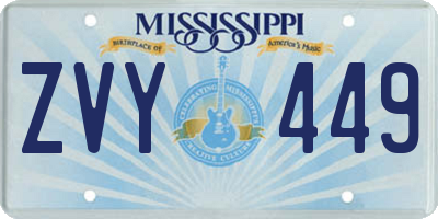 MS license plate ZVY449