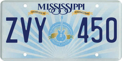 MS license plate ZVY450