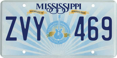 MS license plate ZVY469