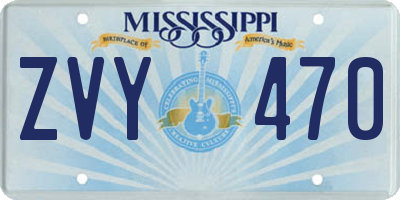 MS license plate ZVY470