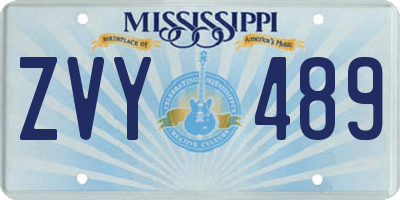MS license plate ZVY489