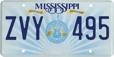MS license plate ZVY495