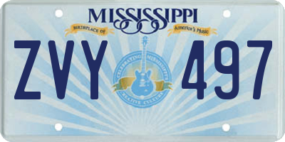MS license plate ZVY497