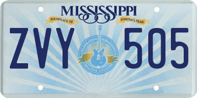 MS license plate ZVY505