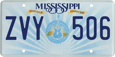 MS license plate ZVY506