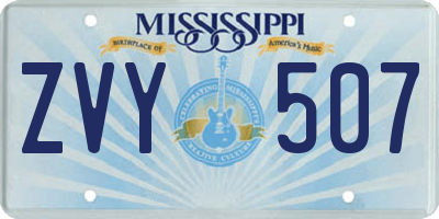 MS license plate ZVY507