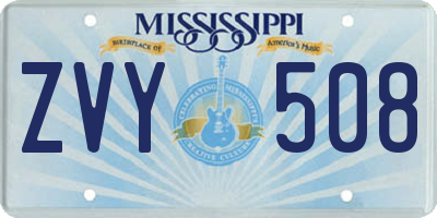 MS license plate ZVY508