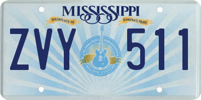 MS license plate ZVY511