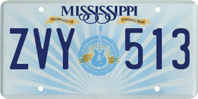 MS license plate ZVY513