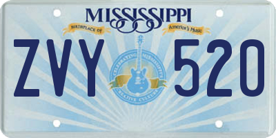 MS license plate ZVY520