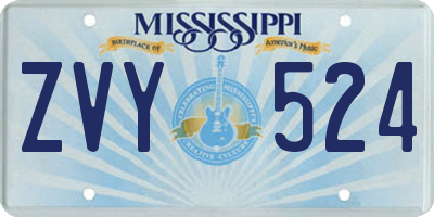 MS license plate ZVY524