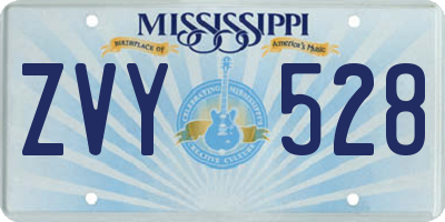 MS license plate ZVY528