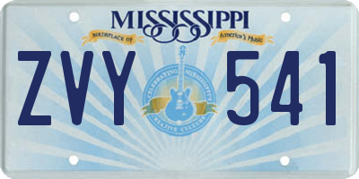 MS license plate ZVY541