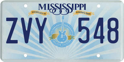 MS license plate ZVY548