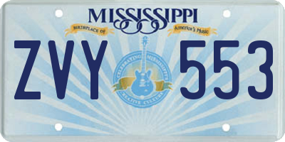 MS license plate ZVY553