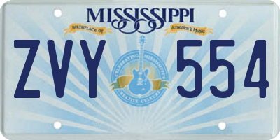 MS license plate ZVY554