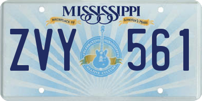 MS license plate ZVY561