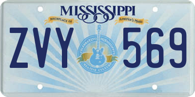 MS license plate ZVY569