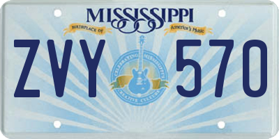 MS license plate ZVY570