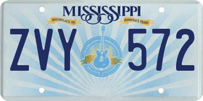 MS license plate ZVY572