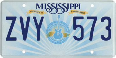 MS license plate ZVY573