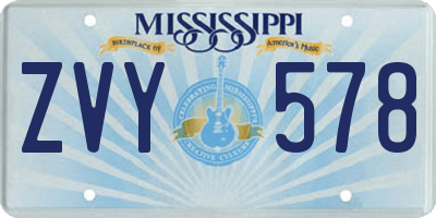 MS license plate ZVY578