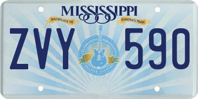 MS license plate ZVY590