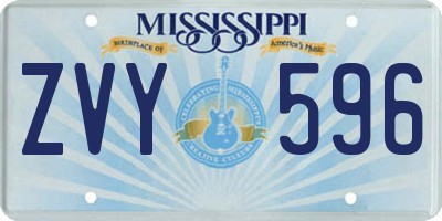 MS license plate ZVY596