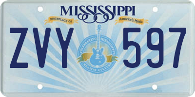 MS license plate ZVY597