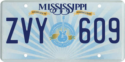 MS license plate ZVY609