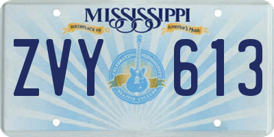 MS license plate ZVY613